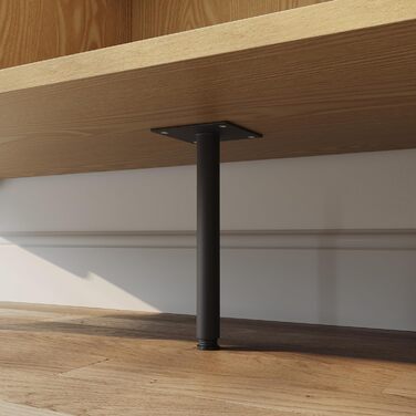 Комод SUNXURY 120x35x93 см, кухонна шафа, багатофункціональна шафа для зберігання з 2 дверцятами, 7 полицями та металевими ніжками, класичний дизайн, дубова текстура, для вітальні, спальні, коридору