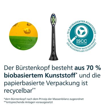 Смінні насадки для електричної зубної щітки Philips Sonicare W2 Optimal White, чорні, 8 шт, HX6068/88