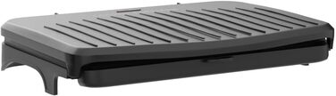 Електричний гриль George Foreman 25820, універсальна антипригарна плита, тостер, швидкий нагрів, чорний, великий