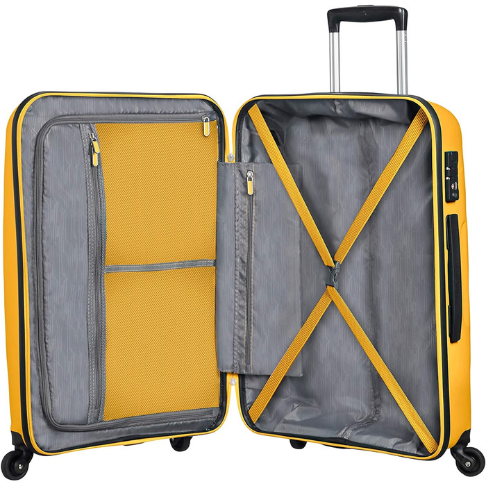 Валіза American Tourister Bon Air Spinner жовта, розмір M, 66 см, 57.5 л, ручна поклажа