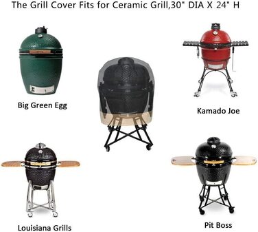 Чохол для гриля Onlyfire Kamado, водонепроникний, 76x61 см, сумісний з Big Green Egg, Kamado Joe Classic, Grill Dome, Pit Boss K22, Louisiana K22