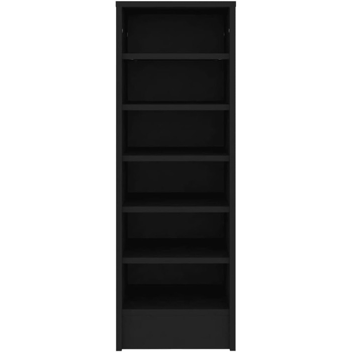 vidaXL Шафа для взуття з 6 відділеннями, чорна, 31,5x35x90 см, ДСП