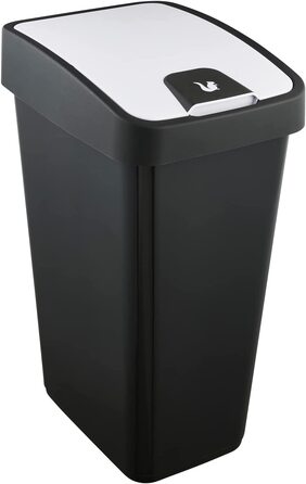 Преміум контейнер для сміття Keeeper з фліп-кришкою, Soft Touch, 45 л, графітово-сірий