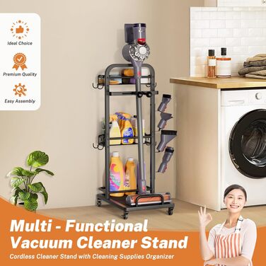 Стійка для акумуляторного пилососа Dyson Gen5 V15s/V15/V12/V11/V10/V8/V7/V6 - металева підставка з коробкою для зберігання аксесуарів