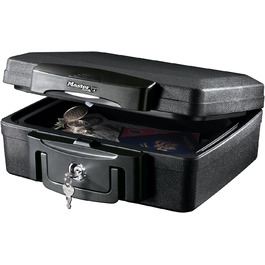 Вогне- та водонепроникна сейф-коробка MASTER LOCK H0100EURHRO з ключем, 4.9 л, для документів, прикрас, електроніки
