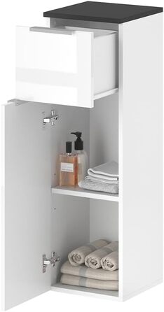 Пенал Vicco Otis білий глянець/антрацит 30x95 см