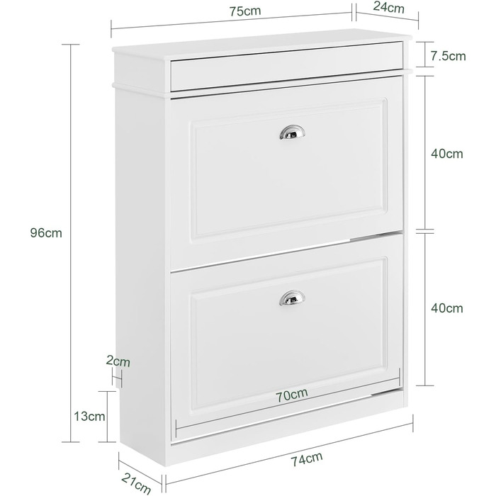 Шафа для взуття SoBuy з шухлядою та гачками, 8 пар, блакитна, MDF, 54x24x82 см – FSR78-B