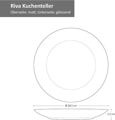 Набір порцелянового посуду Van Well Riva на 6 персон, 24 предмети, сучасний сільський стиль, з візерунком, для мікрохвильовки та посудомийки