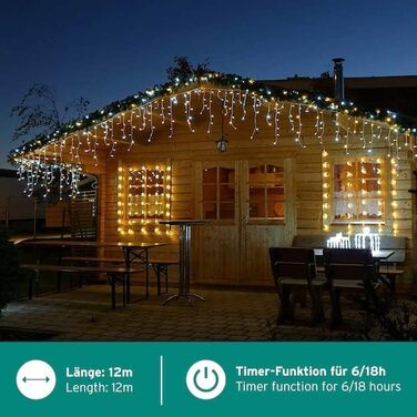 Світлодіодна гірлянда Gartenpirat 4,2 м 168 LED бурштинова, таймер, для вулиці та дому, новорічна ілюмінація