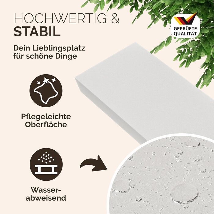 Полиця настінна Casaria Holz Schwarz (Чорна) з кріпленням, вантажопідйомність 15 кг, для кухні, вітальні, коридору, книжкова полиця, плаваюча полиця, матова