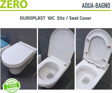 Універсальна туалетна кришка і сидіння Aqua Bagno D-форма з мікроліфтом, знімний унітазний комплект Zero
