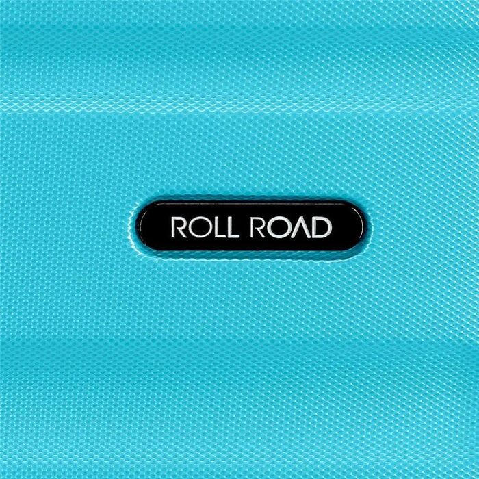 Валіза ручної поклажі Roll Road з ABS-пластику, кодований замок, 4 колеса, блакитний колір, набір