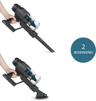 Акумуляторний пилосос H.Koenig PowerFlex+ 2-в-1 UPX26, складаний, безмішковий, до 40 хв, 220 Вт, 3 режими, легкий, ергономічний
