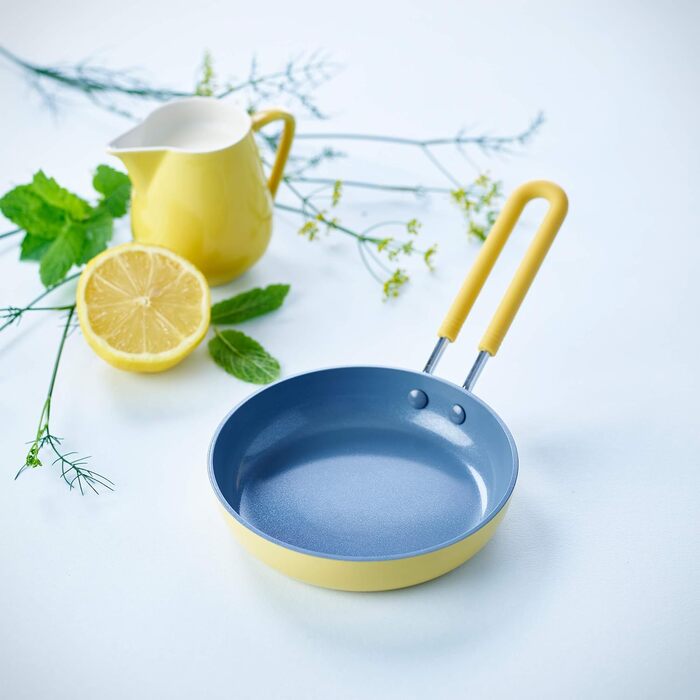 GreenPan Mini сковорода для яєць 12.7 см, керамічне покриття, жовта, без PFAS, для посудомийної машини