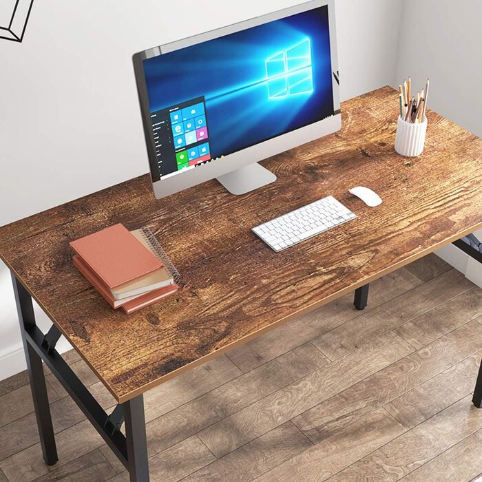 Розкладний письмовий стіл Sogesfurniture 120x60x75 см, коричнево-чорний, для комп'ютера та офісу