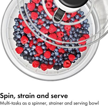 Салатниця з віджимом OXO Good Grips 5.8л прозора - для миття та сушіння салату