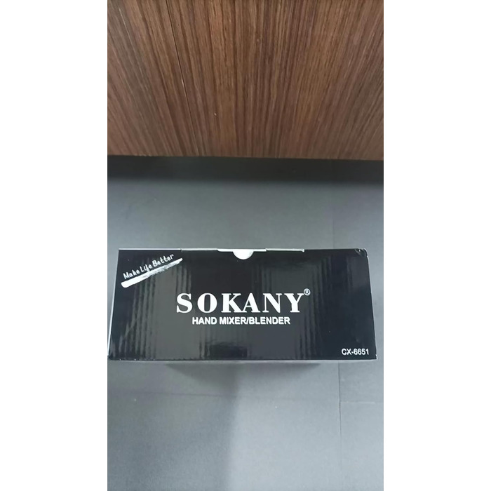 Ручний міксер SOKANY 800Вт з нержавіючої сталі, 5 швидкостей, вихідна кнопка, 2 гаки для тіста та 2 вінички (CX-6651)