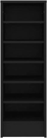 vidaXL Шафа для взуття з 6 відділеннями, чорна, 31,5x35x90 см, ДСП
