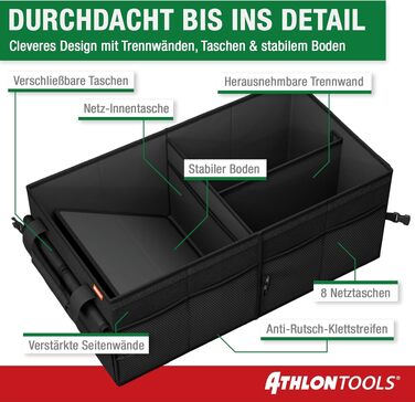 Органайзер у багажник авто XXL ATHLON TOOLS — складаний автомобільний органайзер для речей