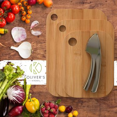 Преміальна прес для часнику та імбиру Oliver's Kitchen, міцна, легка у догляді, без необхідності очищення, срібляста