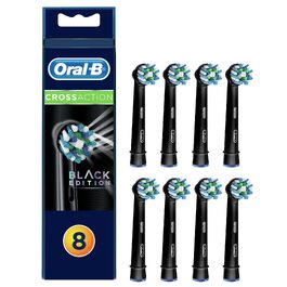 Смінні насадки для електричної зубної щітки Oral-B CrossAction, для ефективного видалення нальоту, чорні, 8 шт. в упаковці