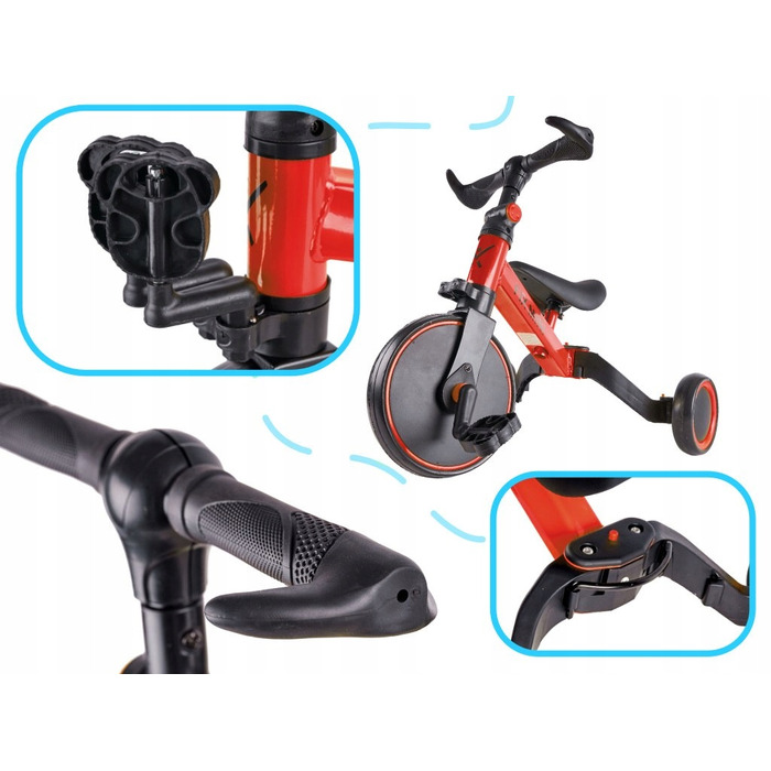 Дитячий триколісний велосипед Ikonka Trike Fix Mini, чорний з червоним