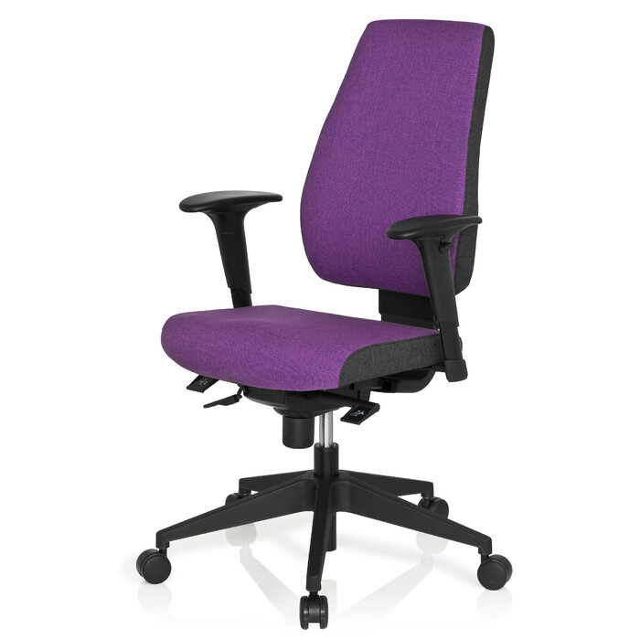 Офісне крісло / поворотне крісло PRO-TEC 500 Тканина темно-сірий/фіолетовий hjh OFFICE