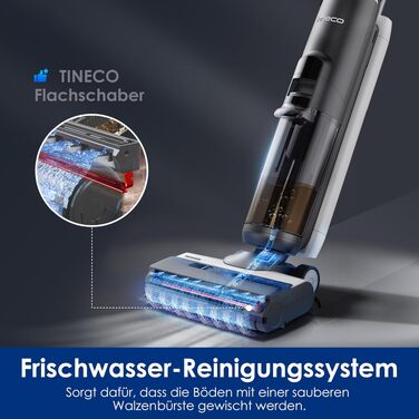 Tineco Smart Nass-Trocken Пилосос з технологією iLoop, Бездротовий 2-в-1 для вологого та сухого прибирання, З функцією самоочищення та LED-дисплеєм для твердих підлог та шерсті тварин