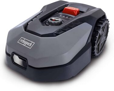 Робот-газонокосарка Scheppach RoboCut XL600 для газонів до 600 м², 18 см, WiFi, регулювання через додаток, сенсор дощу, 35% нахилу, станція, 9 лез, 130 м кабелю, 180 гачків