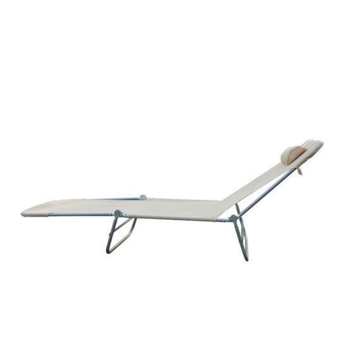 Outsunny Sun Lounger Садовий шезлонг Relax Lounger 4 кольори кремовий, складний і стійкий до погодних умов для саду, балкона, тераси