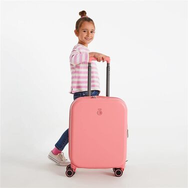 Дорожня валіза Enso Annie 40x55x20 см, жорсткий ABS, TSA-замок, 37 л, 2,74 кг, 4 подвійнi колеса, ручна поклажа, коралова, розширювана