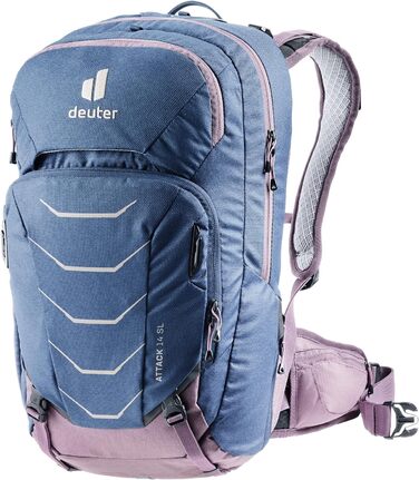 Жіночий велосипедний рюкзак Deuter Attack 14 SL з протектором, 14 л, синій Marine-grape