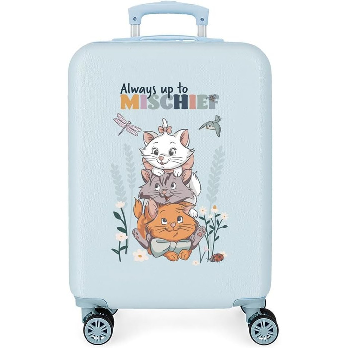 Дитяча валіза Disney Aristocats Before The Bloom, 34×55×20 см, ABS-пластик, 32 л, 4 подвійні колеса, кодовий замок, синя, ручна поклажа