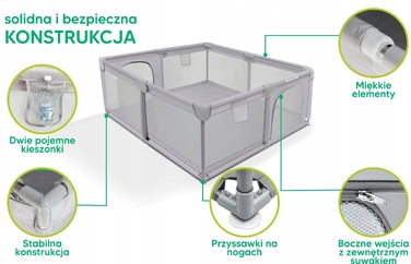 Дитячий манеж Harmony 140x140 см, багатоколірний, з ручками та 50-ма кульками