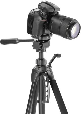 Штатив Hama 3D для камери та смартфона, легкий фотоштатив 153 см, трипод із трьохпозиційною головкою, для відеокамери та дзеркальної камери, чорний