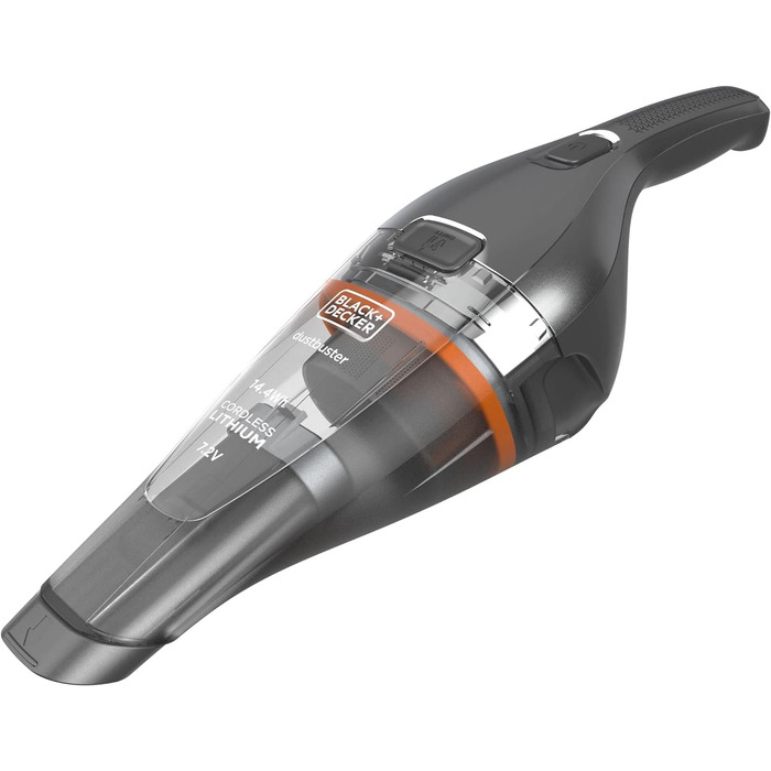 Ручний пилосос BLACK+DECKER Dustbuster 7.2V, акумуляторний, EasyGrip, хром/титан, 385 мл