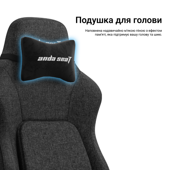 Крісло геймерське ігрове Anda Seat Phantom 4 L до 90 кг Black Fabric (AD18YSD-72-B-F-B01)