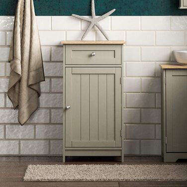 Висока та середня шафа для ванної Bath Vida, МДФ, сіра, стандартна, з 1 дверцятами і 1 шухлядою