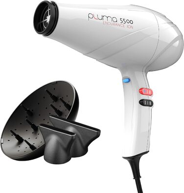 Фен GA.MA Italy Professional Pluma 5500 Endurance Ion, професійний, 2400 Вт, іонна технологія, турмалін, для блиску і без пухнастості, бірюзовий