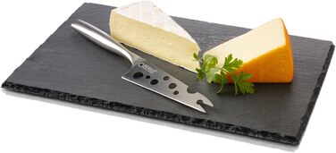 Набір для сиру BOSKA Cheesy L: сланцева дошка та ніж, 2 предмети, 33×23×2,5 см