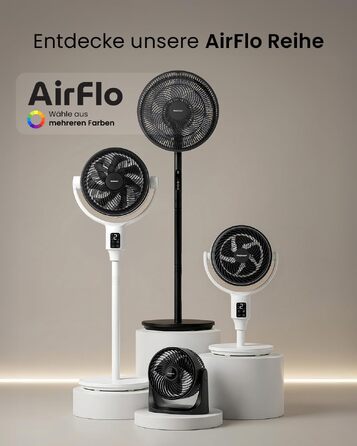Вентилятор підлоговий Pro Breeze AirFlo Slim: 3 швидкості, 95° поворот, таймер 9 год, пульт, для дому та офісу, чорний