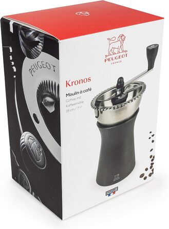 Кавомолка Peugeot Kronos - ручна, з регульованим сталевим жорном, 19 см, шоколадно-коричнева