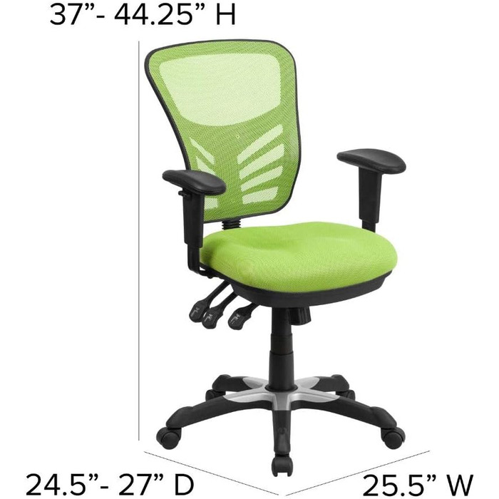 Офісне крісло Flash Furniture, піна, зелений, 68.6x64.8x112.4 см