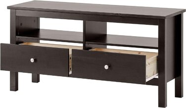 Тумба під телевізор Hagge Home 110x40 см, масив дерева, біла/чорна, для вітальні