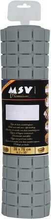 Антибактеріальний килимок для душу MSV Premium, сірий, 54x54 см, з присосками, аромат троянди, прати при 60°C
