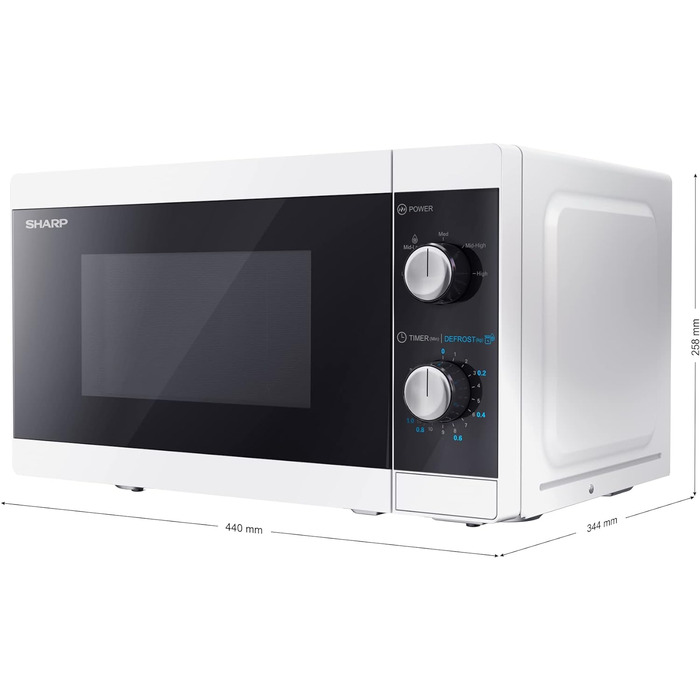 Мікрохвильова піч SHARP MS01EW 800Вт, 5 режимів, функція розморожування, біла