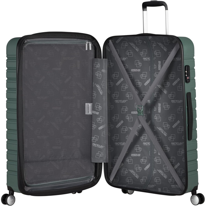 Валіза American Tourister Flashline Spinner L 78 см, 100/109 л, зелена (Dark Forest), жорсткий корпус