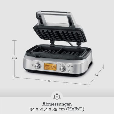 Електрична вафельниця Sage The Smart Waffle Pro з нержавіючої сталі
