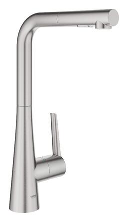 Змішувач кухонний GROHE Zedra з висувним душем, 3 режими, SuperSteel - 32294002