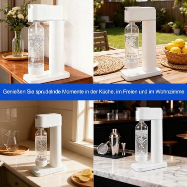 Сифон для газування води Sodastream (система Sodamaschine) з пляшкою 1 л, чорний, висота 40,5 см